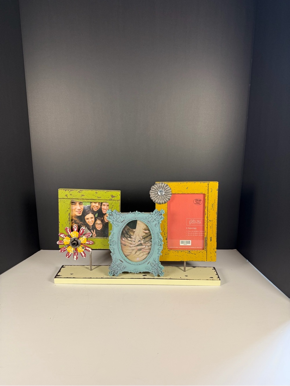 Green Tree Gallery Rustic 3 Photo Tabletop Frame Stand
